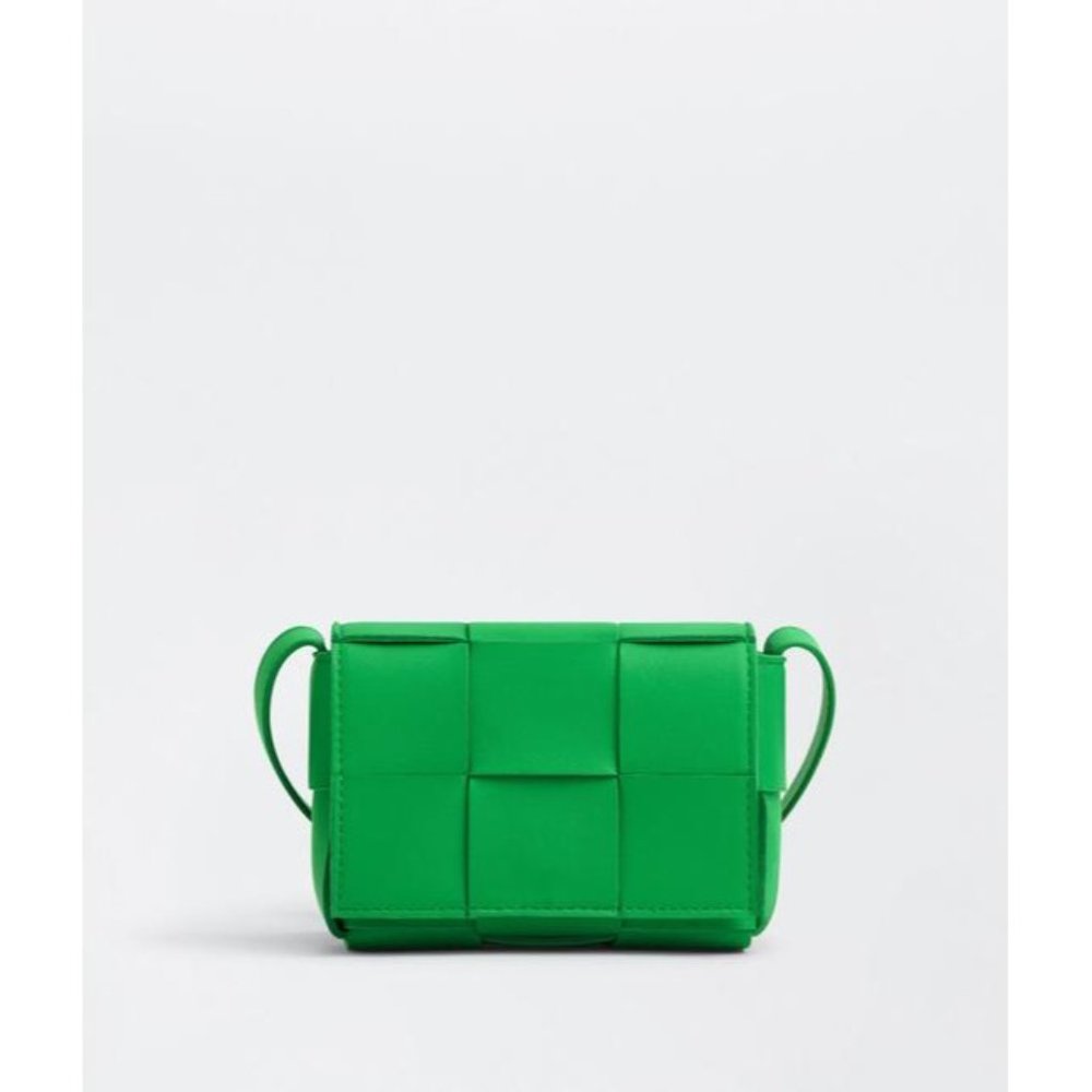 Bottega Veneta Candy Mini Cassette Parakeet Green Lambskin Leather Bag - Picture 2 of 12